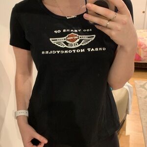 Harley-Davidson 100 Years Graphic T Shirt in Black Size Large